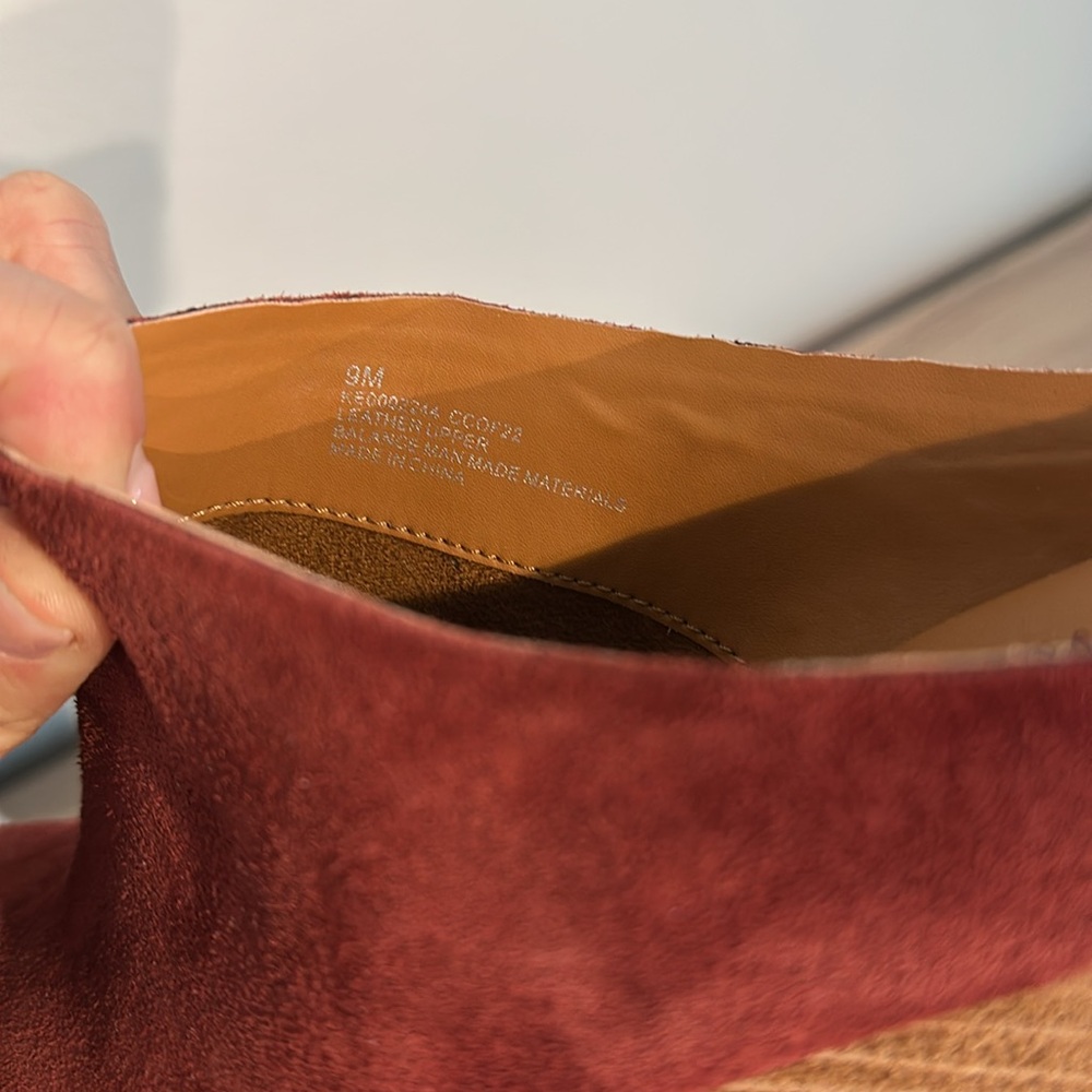 Suede wine Mules with Wooden Heel 9 kork-Ease - Picture 9 of 11